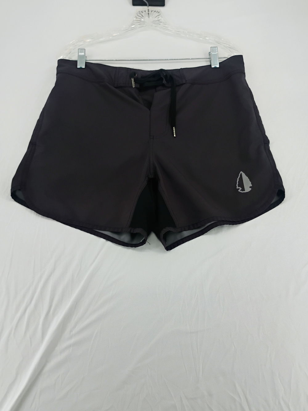 Tachuntfish Black Athletic Drawstring Shorts with Arrowhead Logo